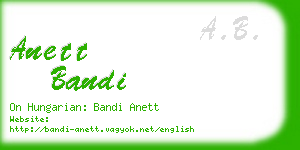 anett bandi business card
